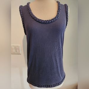 Blumenfeld Blue Braided Detail Top, US Size L